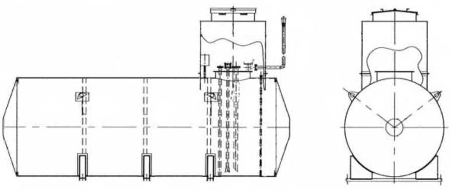 Внешний вид. Резервуары стальные горизонтальные цилиндрические, http://oei-analitika.ru рисунок № 2